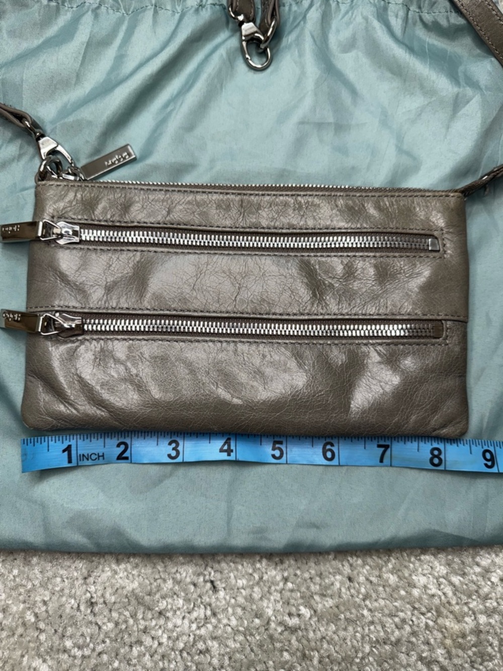 HOBO Grey Pouch Lined Crossbody w/ Dust Bag - Picture 9 of 9